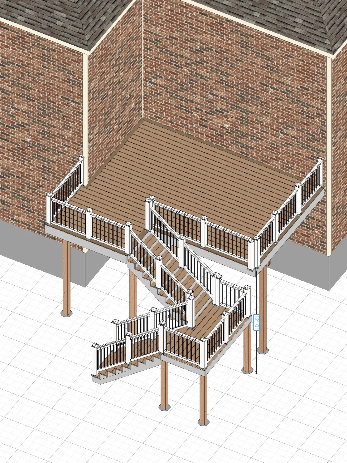 3D design concept for the deck and staircase