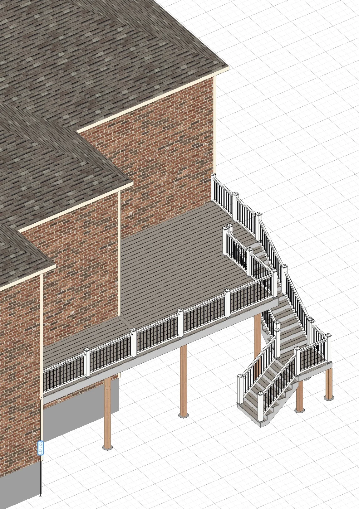 3D design concept showing the stair layout